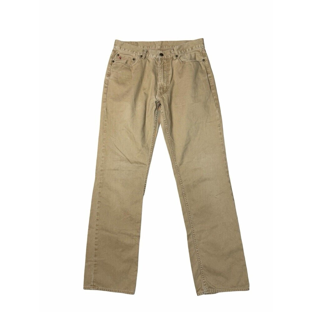 Polo Ralph Lauren 650 Straight Fit Khaki Tan Chino Denim Pants Mens Size 34x34